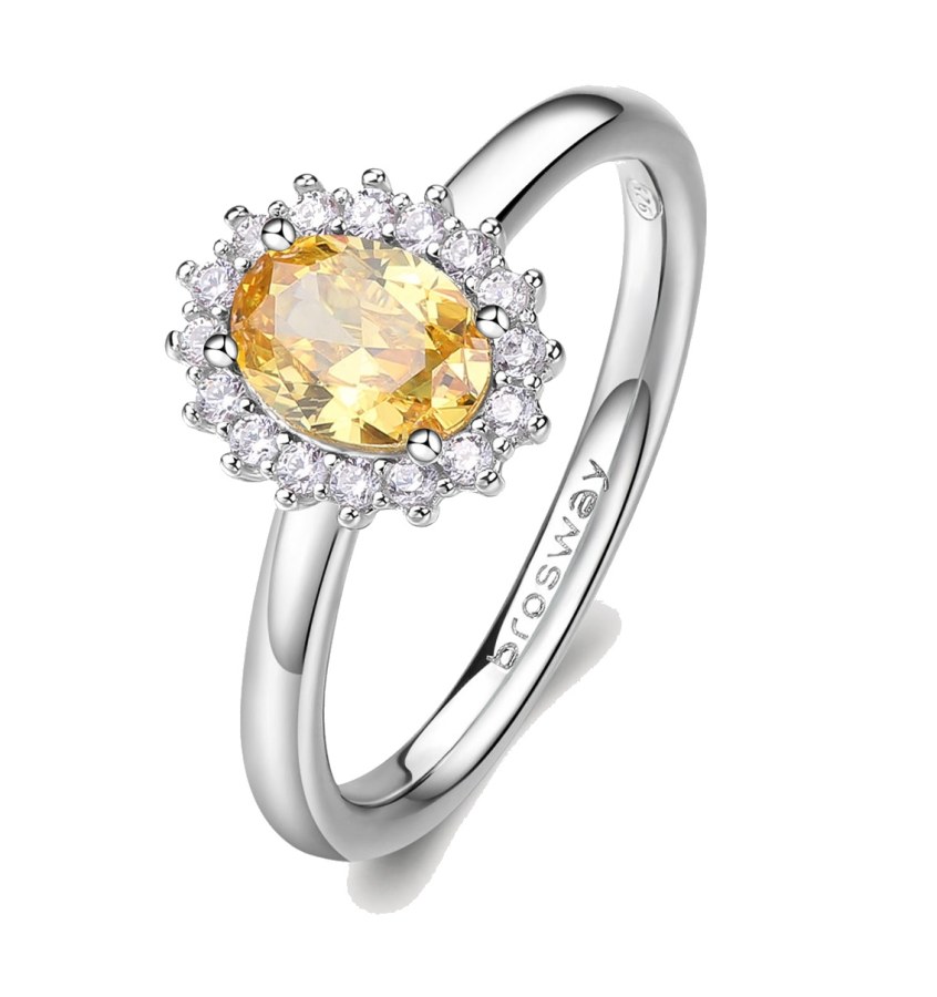 Brosway Elegantní stříbrný prsten Fancy Energy Yellow FEY65 50 mm - Prsteny Prsteny s kamínkem