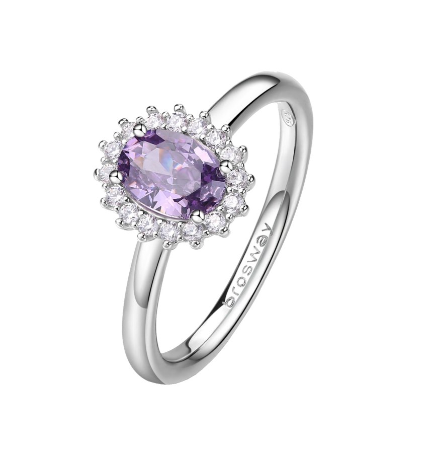 Brosway Elegantní stříbrný prsten Fancy Magic Purple FMP75 50 mm