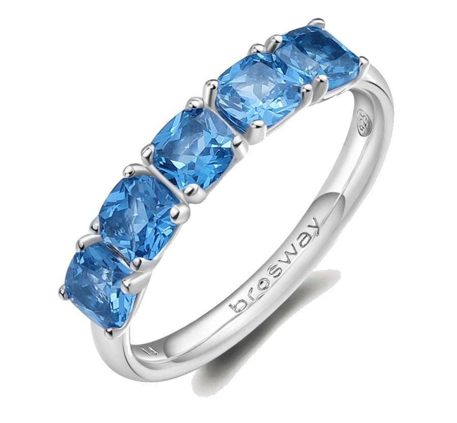 Brosway Slušivý stříbrný prsten Fancy Freedom Blue FFB14 58 mm - Prsteny Prsteny s kamínkem