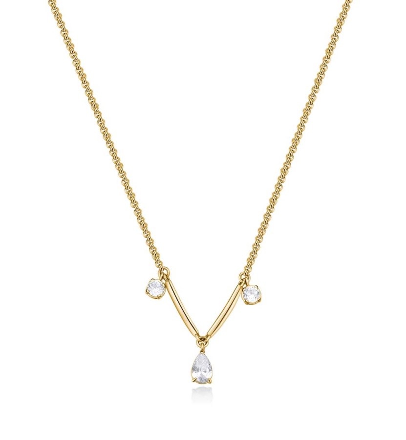 Brosway Krásný pozlacený náhrdelník se zirkony Affinity BFF179 - Náhrdelníky
