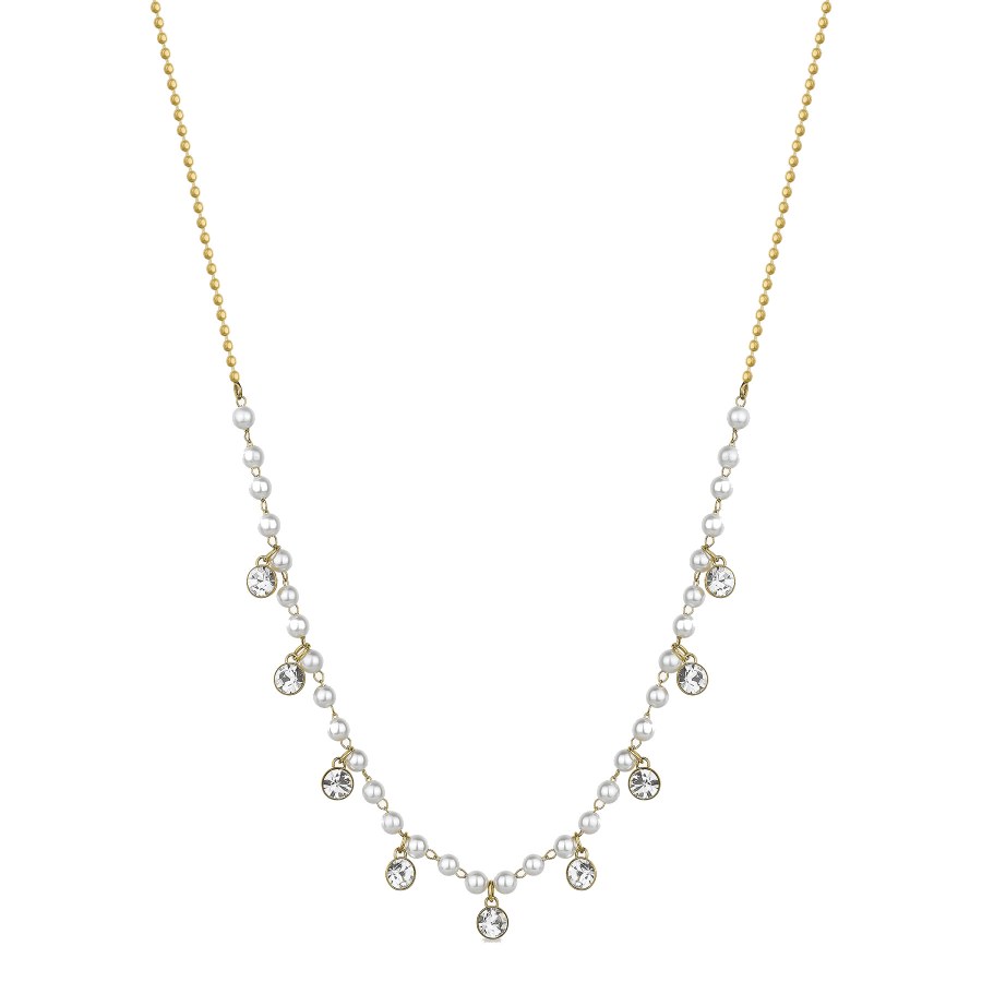 Brosway Okouzlující pozlacený náhrdelník s perlami Chant BAH84