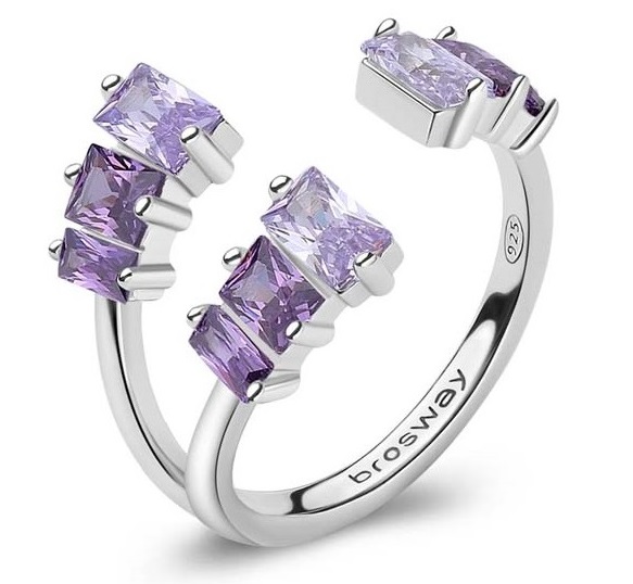 Brosway Okouzlující otevřený prsten Fancy Magic Purple FMP17 S (49 - 52 mm) - Prsteny Otevřené prsteny