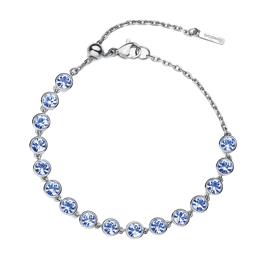 Brosway Oslnivý ocelový náramek s modrými krystaly Symphonia BYM152 - Náramky Řetízkové náramky