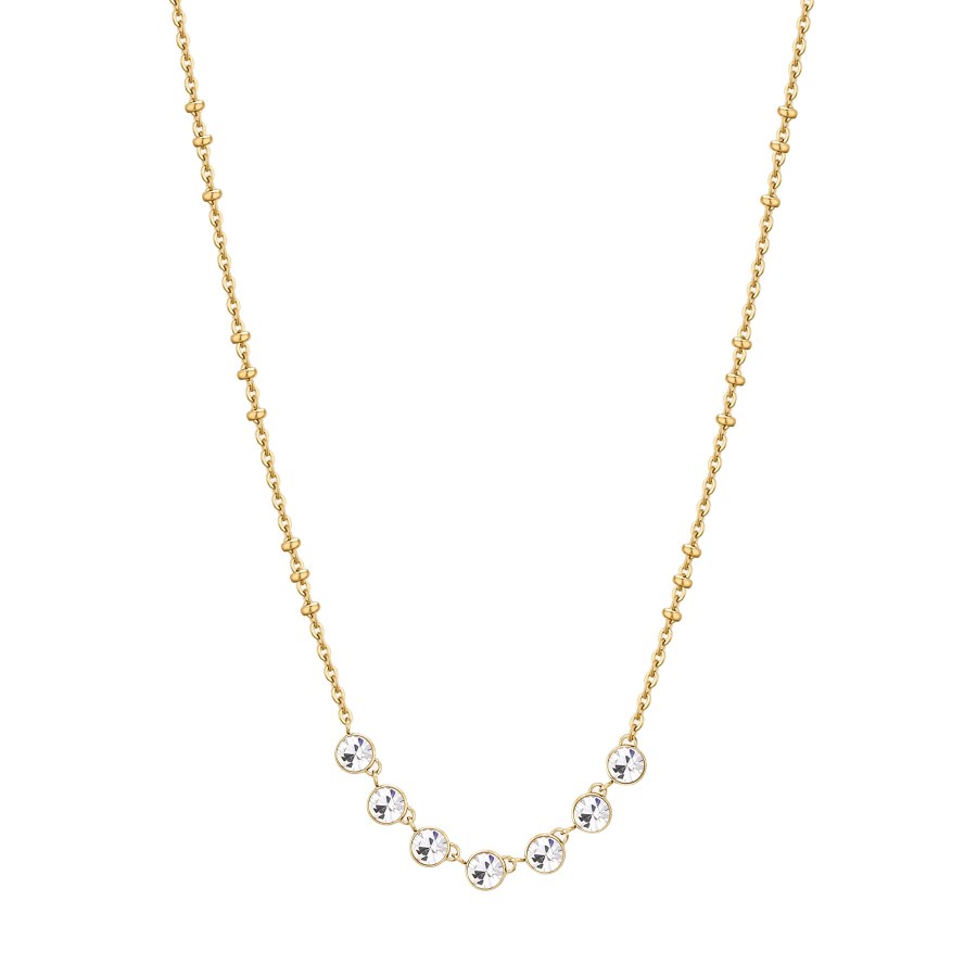 Brosway Půvabný pozlacený náhrdelník s čirými krystaly Symphonia BYM136 - Náhrdelníky