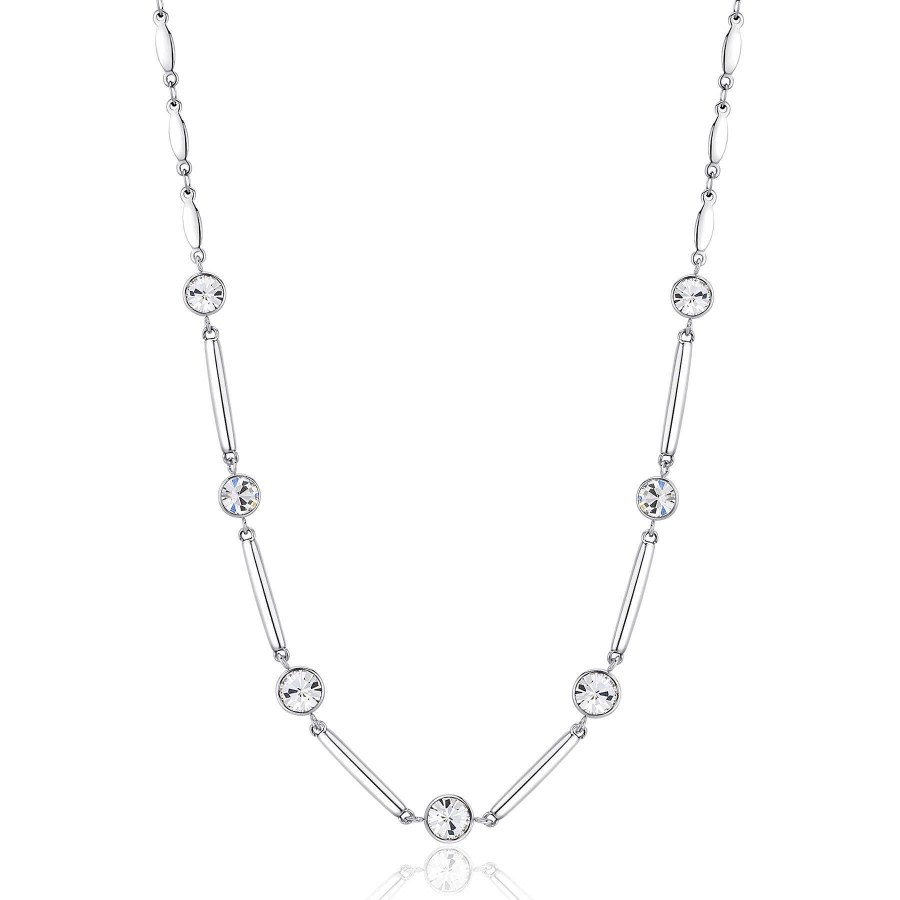 Brosway Slušivý ocelový náhrdelník s čirými krystaly Affinity BFF158 - Náhrdelníky
