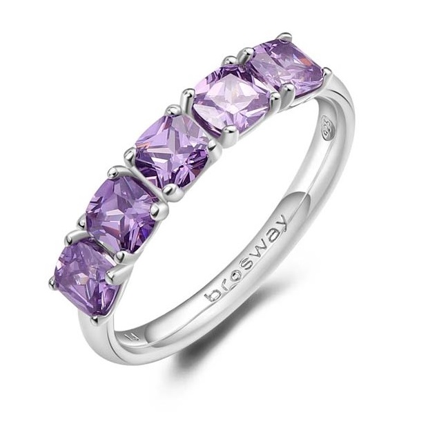 Brosway Slušivý stříbrný prsten Fancy Magic Purple FMP24 52 mm - Prsteny Prsteny s kamínkem