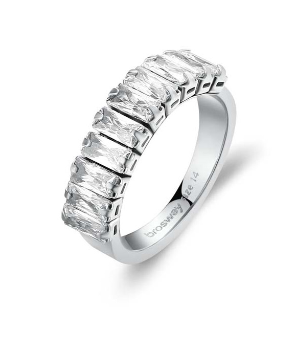 Brosway Třpytivý ocelový prsten se zirkony Desideri BEIA001 52 mm - Prsteny Prsteny s kamínkem