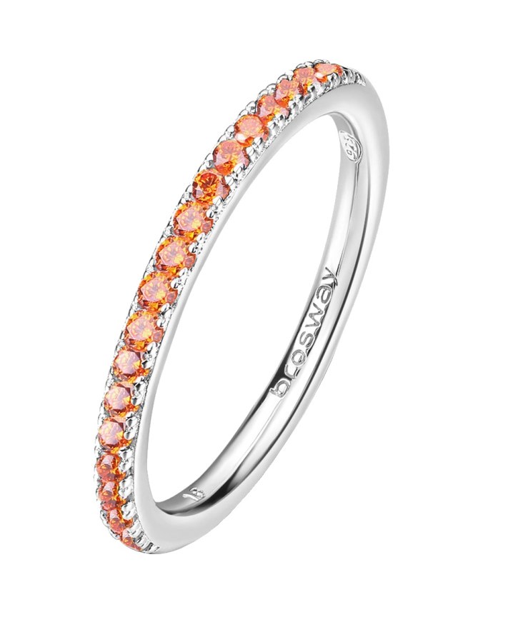 Brosway Třpytivý stříbrný prsten Fancy Vitamin Orange FVO20 54 mm - Prsteny Prsteny s kamínkem