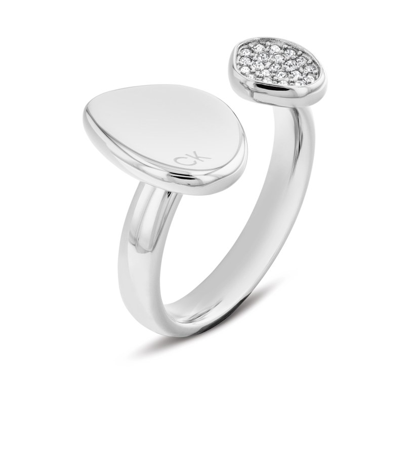 Calvin Klein Elegantní ocelový prsten s krystaly Fascinate 35000319 52 mm - Prsteny Otevřené prsteny