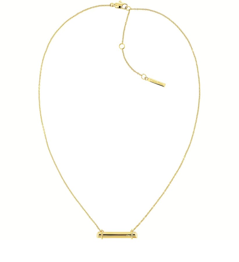 Calvin Klein Elegantní pozlacený náhrdelník Elongated Linear 35000015 - Náhrdelníky