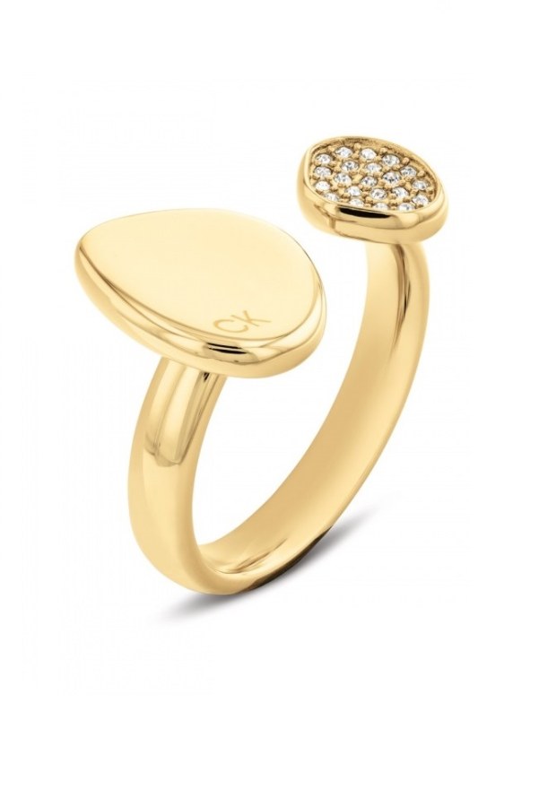Calvin Klein Elegantní pozlacený prsten s krystaly Fascinate 35000320 56 mm - Prsteny Otevřené prsteny