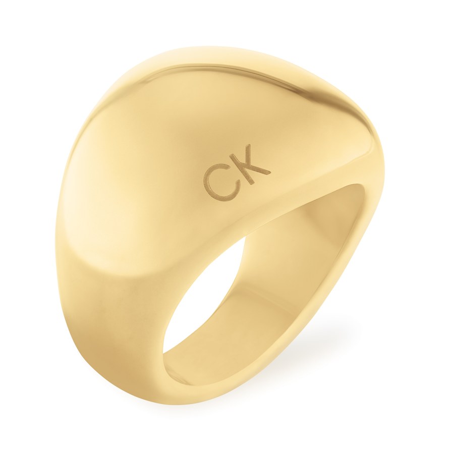 Calvin Klein Masivní pozlacený prsten Trends 35000441 54 mm - Prsteny Prsteny bez kamínku