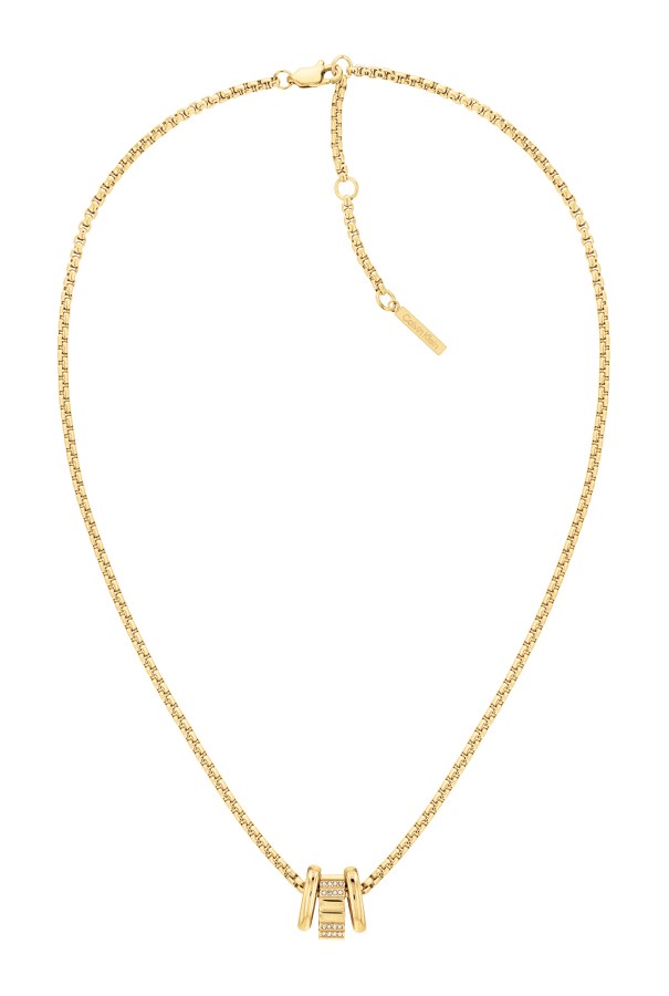 Calvin Klein Moderní pozlacený náhrdelník z oceli s krystaly 35000365 - Náhrdelníky