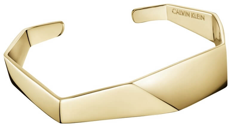 Calvin Klein Otevřený pozlacený náramek Origami KJATJF10010 5,4 x 4,3 cm - XS - Náramky Pevné náramky