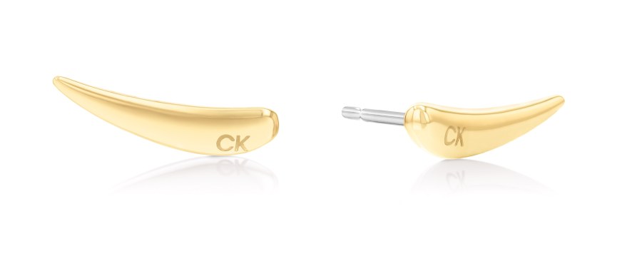 Calvin Klein Podélné náušnice z pozlacené oceli Elongated Drops 35000345 - Náušnice Pecky
