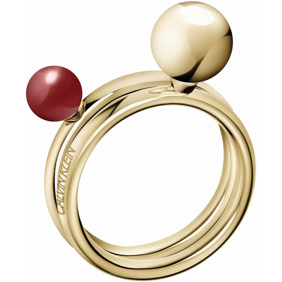 Calvin Klein Pozlacený prsten Bubbly KJ9RJR14040 52 mm - Prsteny Prsteny bez kamínku