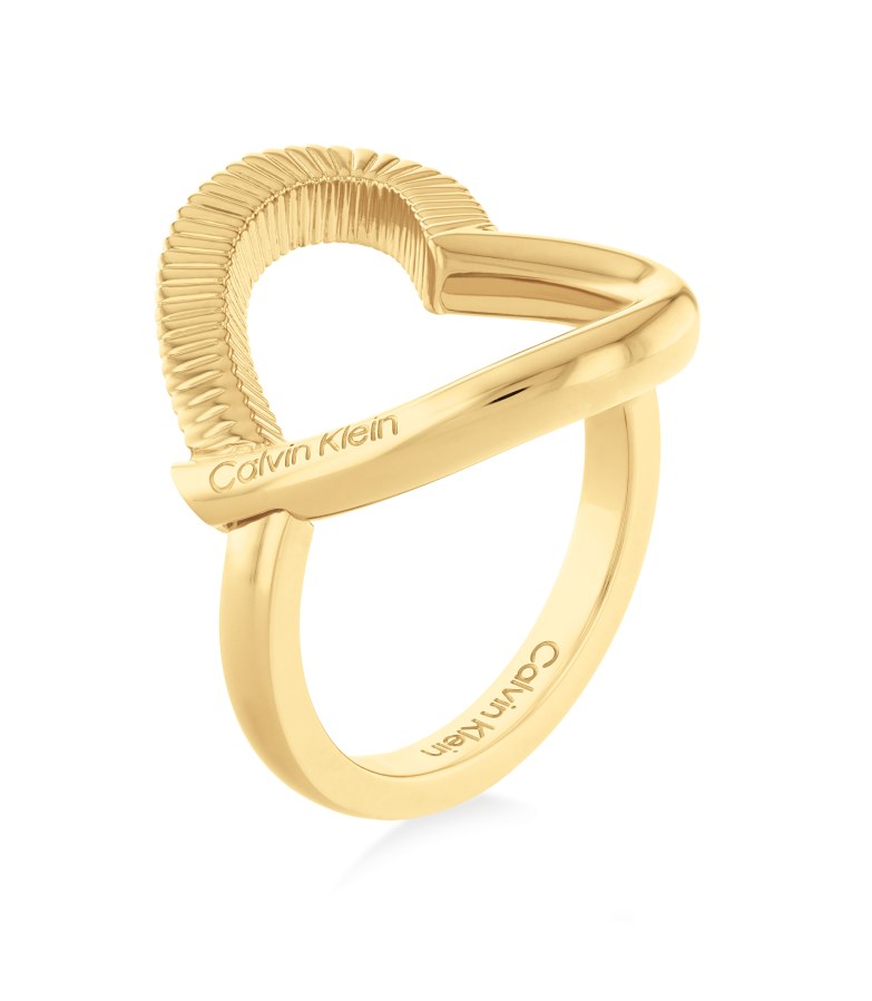 Calvin Klein Romantický pozlacený prsten Heart 35000438 54 mm - Prsteny Prsteny bez kamínku