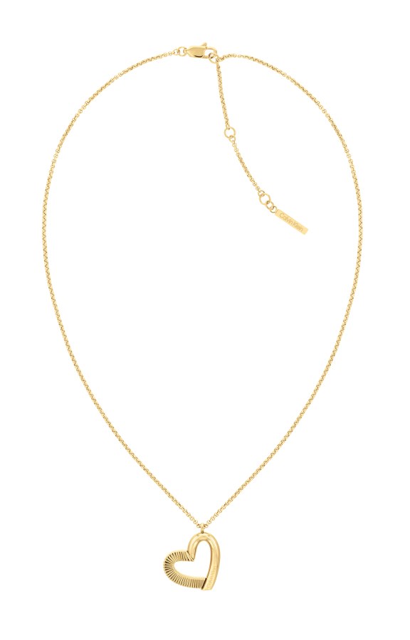 Calvin Klein Slušivý pozlacený náhrdelník se srdíčkem Minimalist Hearts 35000385 - Náhrdelníky