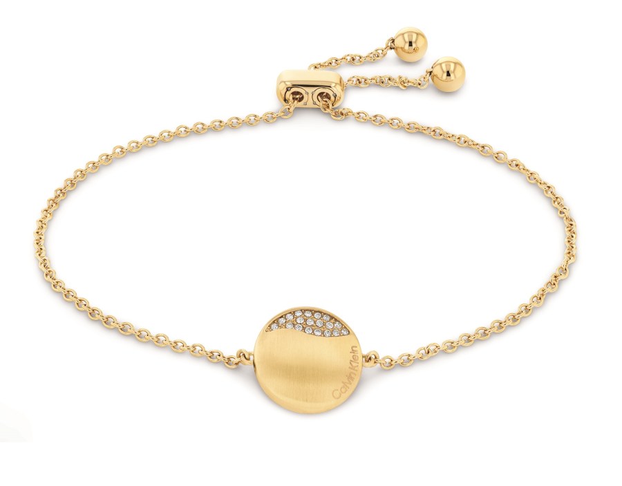 Calvin Klein Slušivý pozlacený náramek s krystaly Minimal 35000135 - Náramky Náramky se symboly