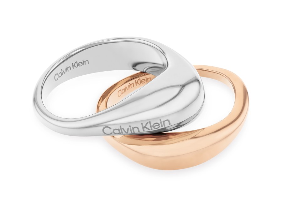 Calvin Klein Stylová souprava bicolor prstenů Elongated Drops 35000449 52 mm - Prsteny Prsteny bez kamínku