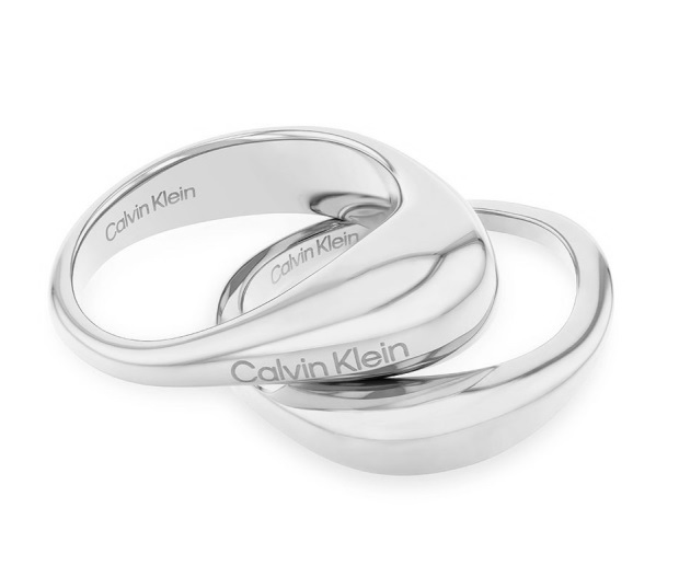 Calvin Klein Stylová souprava ocelových prstenů Elongated Drops 35000447 52 mm - Prsteny Prsteny bez kamínku