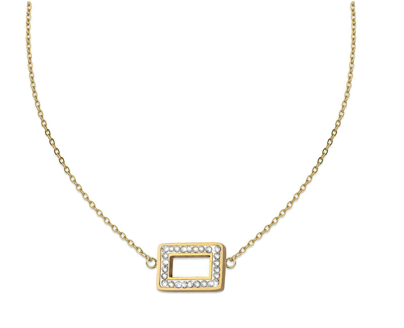 CRYSTalp Elegantní pozlacený náhrdelník s krystaly 30525.EG - Náhrdelníky