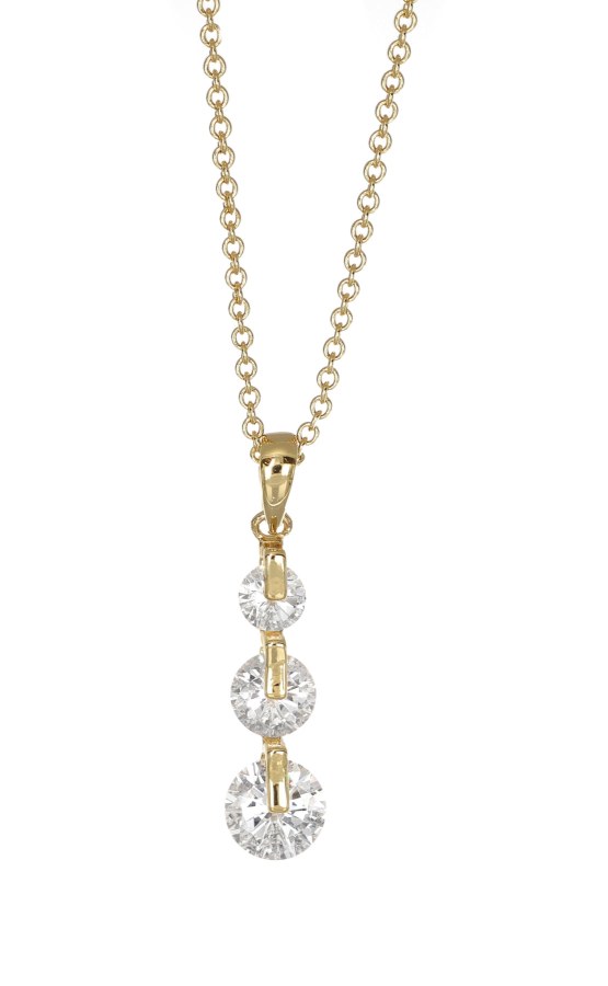 CRYSTalp Elegantní pozlacený náhrdelník s krystaly Mood 32242.G - Náhrdelníky