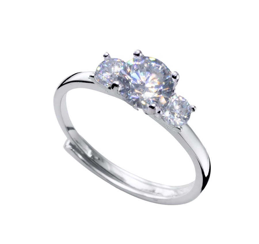 CRYSTalp Elegantní stříbrný prsten s krystaly Trilogy 50557.S - Prsteny Otevřené prsteny