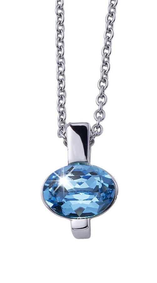CRYSTalp Fashion náhrdelník s modrým krystalem Simply 32204.AQU.R - Náhrdelníky