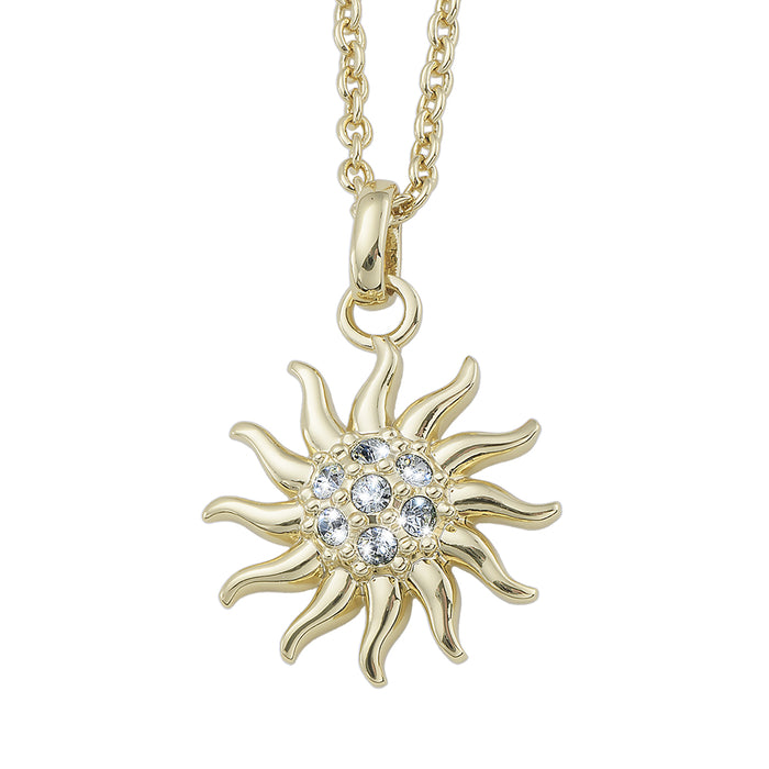 CRYSTalp Krásný pozlacený náhrdelník s krystaly Energy Sun 32171.G - Náhrdelníky