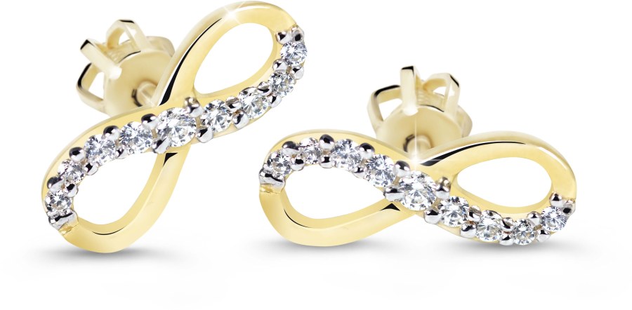 Cutie Diamonds Elegantní náušnice ze žlutého zlata s brilianty ve tvaru nekonečna DZ60149-30-00-X-1 - Náušnice Pecky