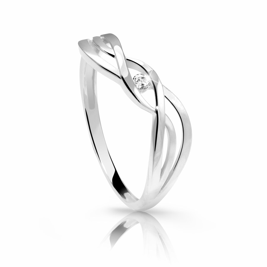 Cutie Diamonds Jemný prsten z bílého zlata s briliantem DZ6712-1843-00-X-2 48 mm - Prsteny Prsteny s kamínkem