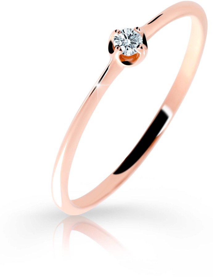 Cutie Diamonds Jemný prsten z růžového zlata s briliantem DZ6729-2931-00-X-4 53 mm - Prsteny Prsteny s kamínkem