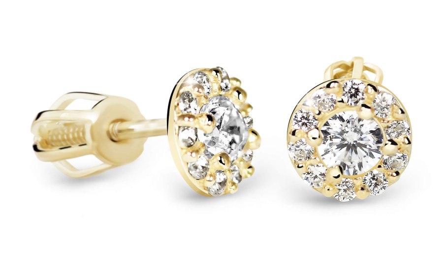 Cutie Diamonds Luxusní peckové náušnice ze žlutého zlata s brilianty DZ60167-30-00-X-1