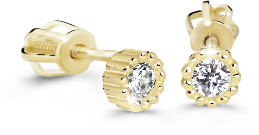 Cutie Diamonds Minimalistické náušnice pecky ze žlutého zlata s brilianty DZ60236-30-00-X-1 - Náušnice Pecky
