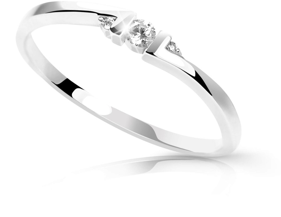 Cutie Diamonds Minimalistický prsten z bílého zlata s brilianty DZ6714-3053-00-X-2 51 mm - Prsteny Prsteny s kamínkem