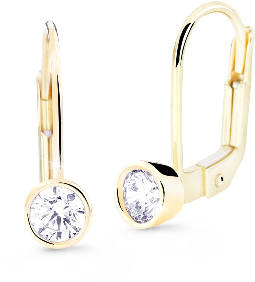 Cutie Diamonds Půvabné visací náušnice ze žlutého zlata s brilianty DZ8017-55-00-X-1 - Náušnice Visací náušnice