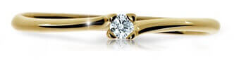 Cutie Diamonds Třpytivý prsten ze žlutého zlata s briliantem DZ6733-2948-00-X-1 49 mm