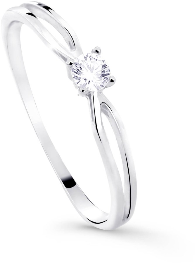 Cutie Diamonds Třpytivý zásnubní prsten z bílého zlata s briliantem DZ8027-00-X-2 50 mm - Prsteny Prsteny s kamínkem
