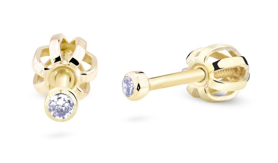 Cutie Jewellery Drobné pecičky se zirkony ze zlata Z3032-30-10-X-1 - Náušnice Pecky