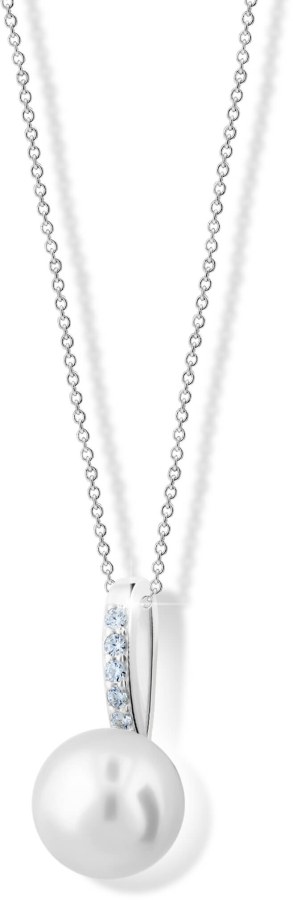 Cutie Jewellery Exkluzivní přívěsek z bílého zlata s pravou perlou a zirkony Z6309-3166-40-10-X-2 - Přívěsky a korálky