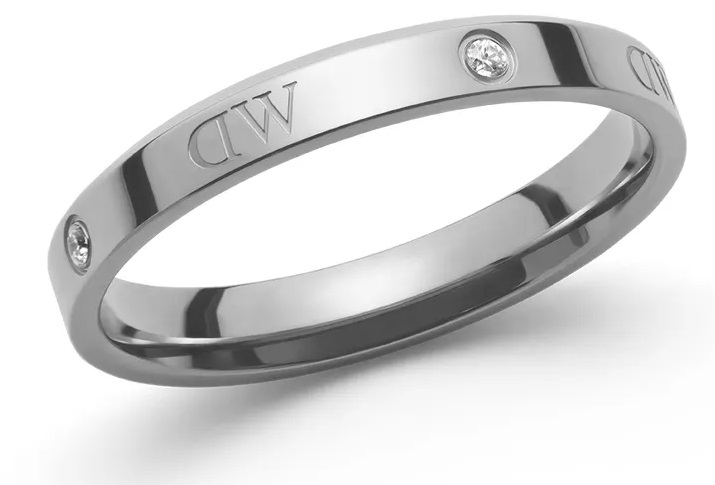 Daniel Wellington Originální ocelový prsten s krystaly Classic Lumine DW0040023 58 mm - Prsteny Prsteny s kamínkem