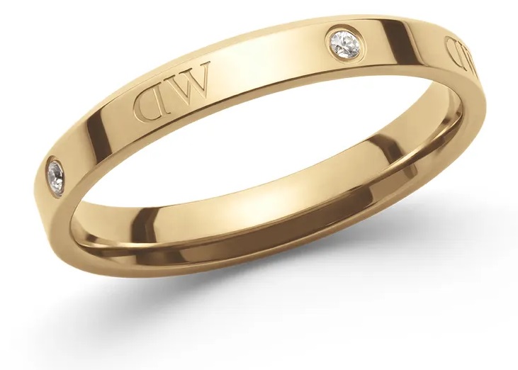 Daniel Wellington Originální pozlacený prsten s krystaly Classic Lumine DW0040028 60 mm - Prsteny Prsteny s kamínkem