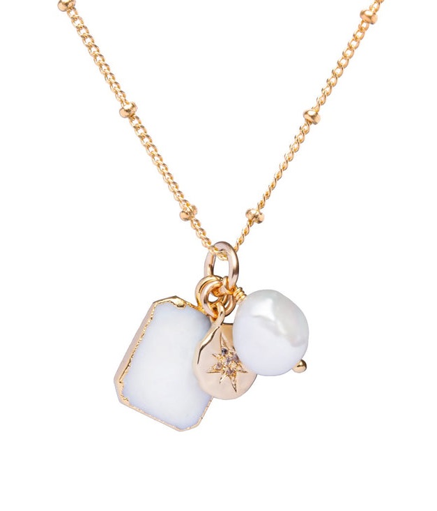 Decadorn Módní pozlacený náhrdelník s pravou perlou - Náhrdelníky