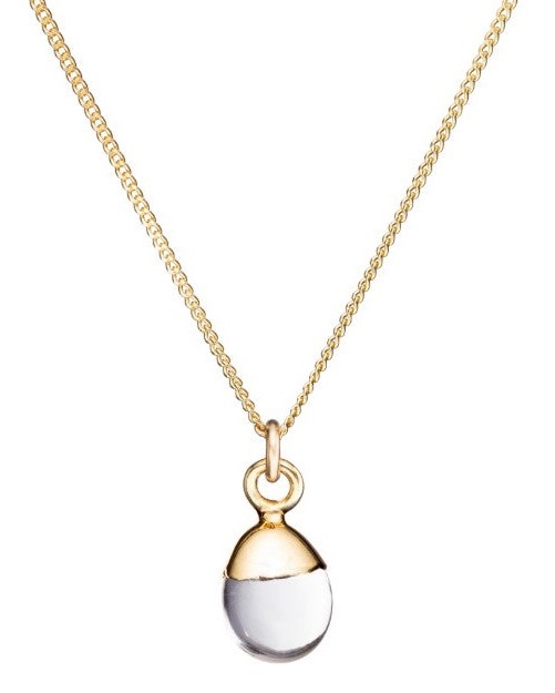 Decadorn Půvabný pozlacený náhrdelník s křemenem - Náhrdelníky