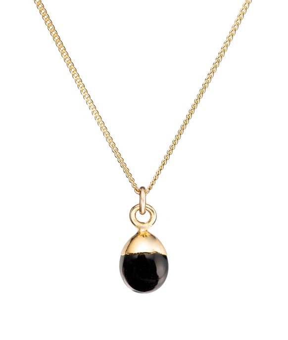 Decadorn Půvabný pozlacený náhrdelník s onyxem - Náhrdelníky