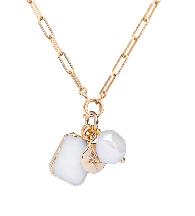 Decadorn Půvabný pozlacený náhrdelník s pravou perlou Chunky - Náhrdelníky