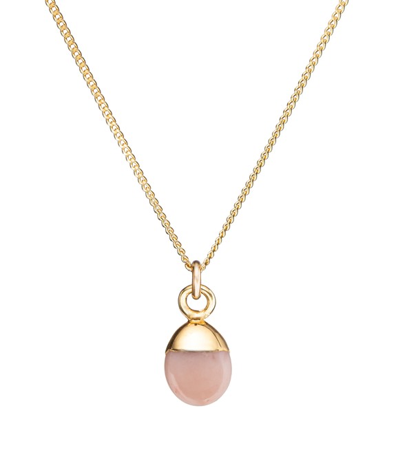 Decadorn Půvabný pozlacený náhrdelník s růžovým opálem - Náhrdelníky