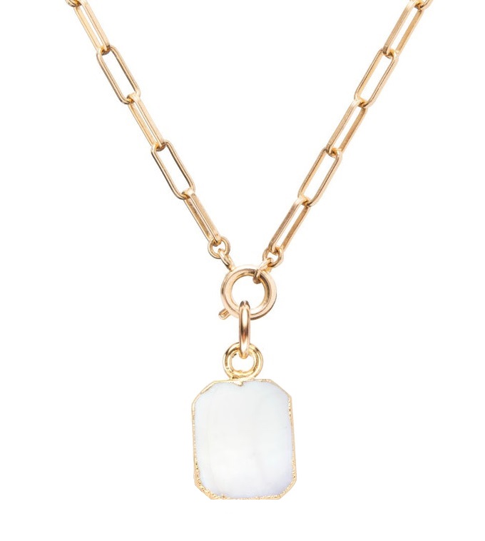 Decadorn Stylový pozlacený náhrdelník s perletí Chunky