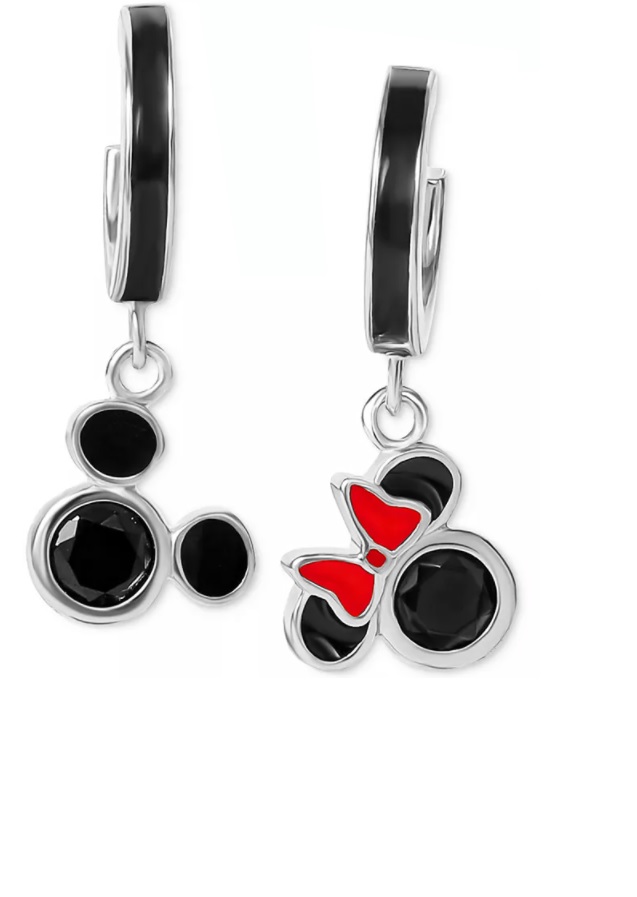 Disney Hravé stříbrné kruhy Mickey a Minnie Mouse ES00075SZCL.CS - Náušnice Visací náušnice